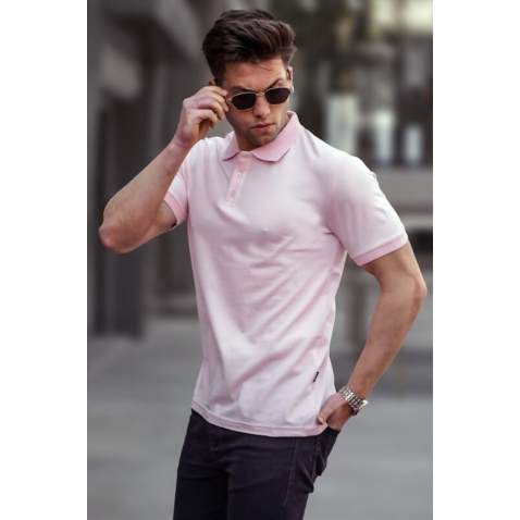 Madmext Soft Pink Polo Shirt for Men 4550 - Pudra