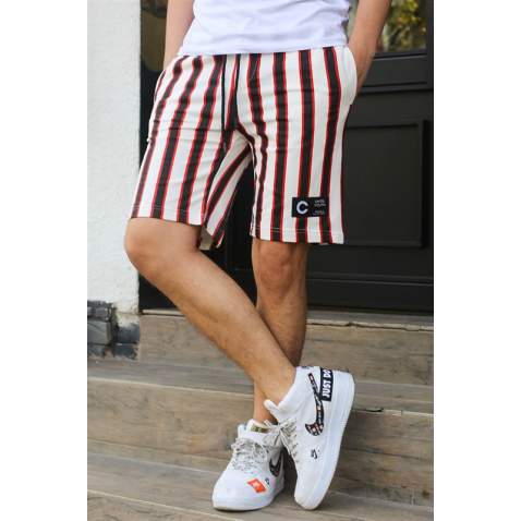 Madmext Black Striped Capri for Men 2915 - Siyah