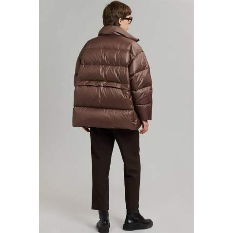 Mad Girls Brown Puffer Jacket MG1398 - Kahverengi