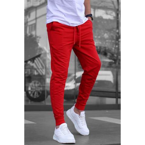 Madmext Men Elastic Bottom Red Sweatpants 4821 - Kırmızı