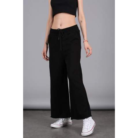 Mad Girls Black Bell Bottom Sweatpants MG1100 - Siyah