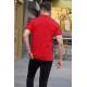 Men Embroided Red Polo T-Shirt 5875 - Kırmızı