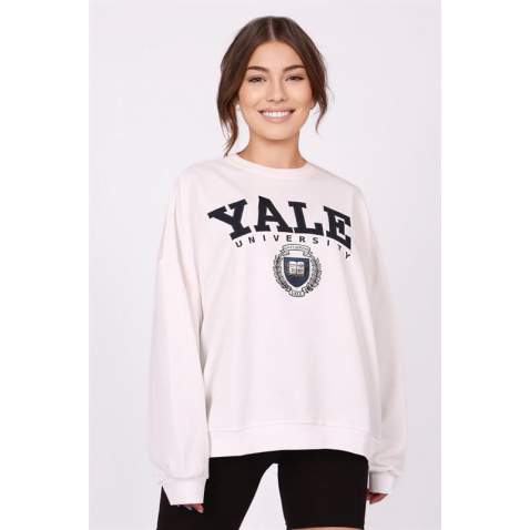 Mad Girls Ecru Sweatshirt MG1208 - Ekru