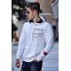 Madmext White Printed Hoodie 4195 - Beyaz