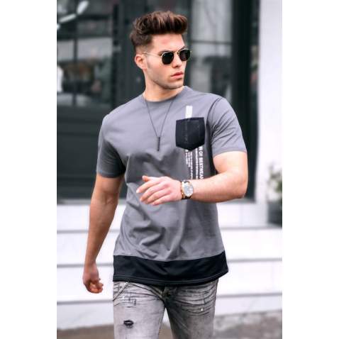 Madmext Men Smoke Gray T-shirt 5387 - Füme