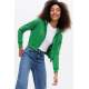 Mad Girls Cropped Green Sweatshirt MG1355 - Yeşil