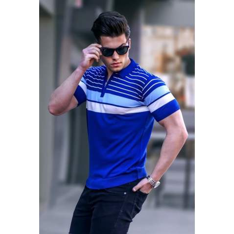 Men Cobalt Blue Polo T-Shirt 5732 - Mavi