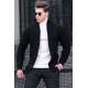 Madmext Men Knitted Black Cardigan 9053 - Siyah