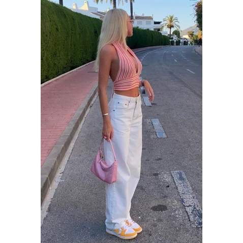 Mad Girls White Palazzo Jeans MG1330 - Beyaz