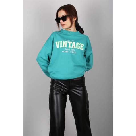 Mad Girls Green Sweatshirt MG970 - Yeşil