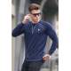 Navy Blue Basic Knitwear Sweater 5965 - Lacivert