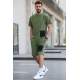 Men Khaki Green Shorts Set 5901 - Haki yeşili