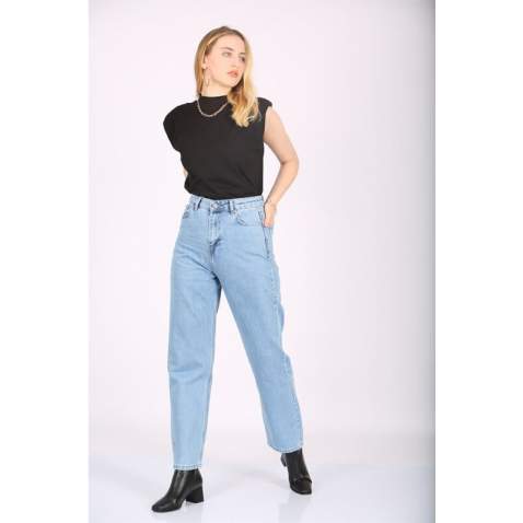 Mad Girls Blue Palazzo Jeans Mg1154 - Mavi