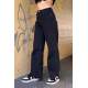 Black High Waist Basic Palazzo Jeans MG1547 - Siyah