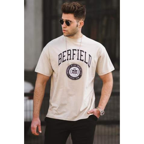 Madmext Men Beige T-shirt 4999 - Bej