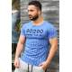 Madmext Blue Striped T-shirt for Men 2863 - Mavi