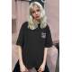 Black Printed Oversize T-Shirt MG1513 - Siyah