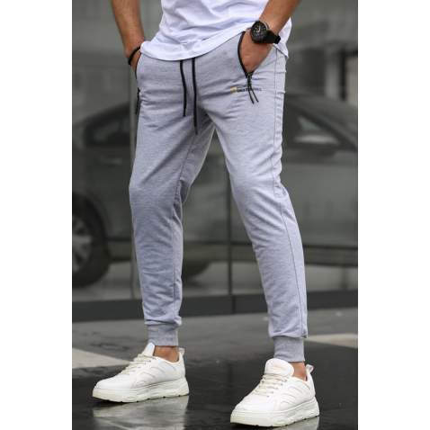 Madmext Men Plain Gray Sweatpants 5436 - Gri