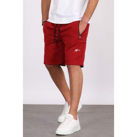 Madmext Men Maroon Capri Shorts 5443 - Bordo