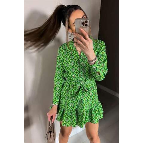 Women Designed Green Dress Top - Yeşil