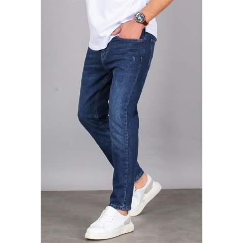 Madmext Men Slim Fit Navy Blue Jeans 5676 - Lacivert