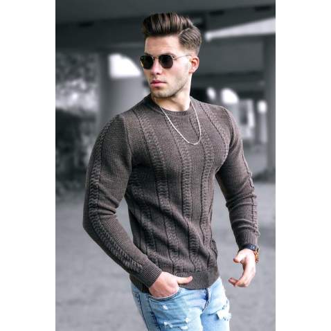 Madmext Dark Brown Sweater For Men 5178 - Koyu kahverengi