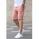 Madmext Soft Pink Striped Fitness Capri for Men 2907 - Pudra