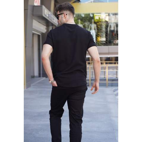 Men Black Basic T-Shirt 5883 - Siyah