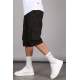 Black Capri Shorts with Cargo Pockets 5473 - Siyah