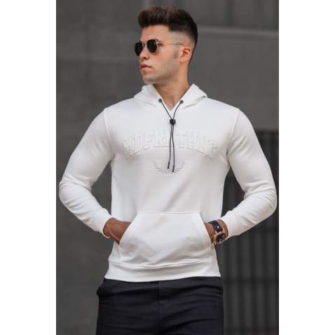 Madmext Men Ecru Hoodie Sweatshirt 5289 - Ekru