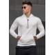 Madmext Men Ecru Hoodie Sweatshirt 5289 - Ekru