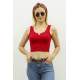 Mad Girls Red Crop Top MG362 - Kırmızı