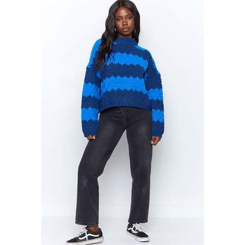 Mad Girls Blue Sweater MG1205 - Mavi