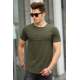 Madmext Khaki Basic T-shirt for Men 4547 - Haki