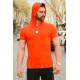 Madmext Orange Rapped T-shirt with Hood for Men 3069 - Turuncu