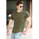 Madmext Khaki Rapped T-shirt for Men 4488 - Haki