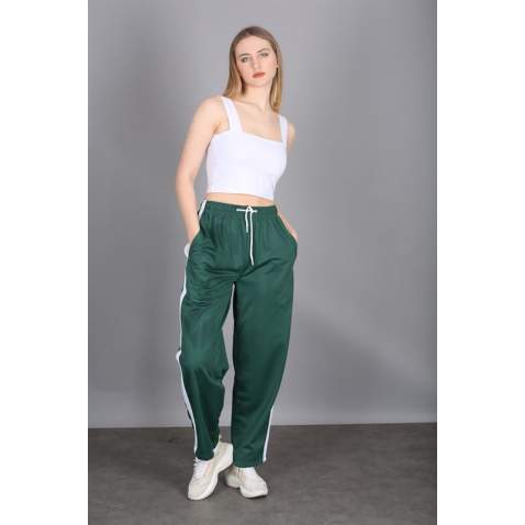 Mad Girls Green Bell Bottom Sweatpants MG1294 - Yeşil