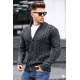 Madmext Men Knitted Anthracite Cardigan 9053 - Antrasit