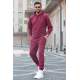 Maroon Hoodie Basic Tracksuit 5908 - Bordo