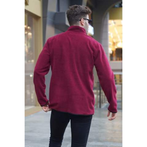 Maroon Zip Neck Sweatshirt 6018 - Bordo