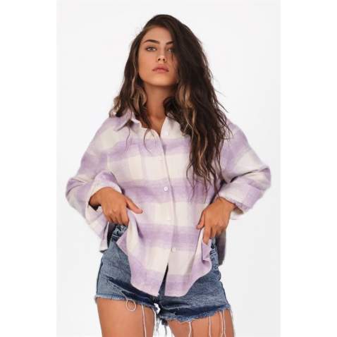 Mad Girls Lilac Lumberjack Shirt MG1200 - Lila