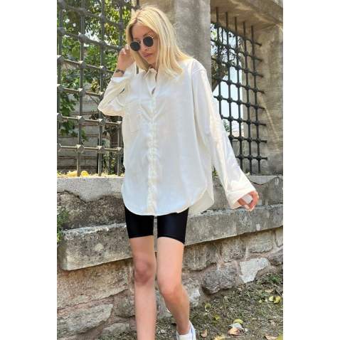 Mad Girls White Shorts & Shirt Set MG1407 - Beyaz