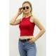 Mad Girls Maroon Crop Top MG361 - Bordo