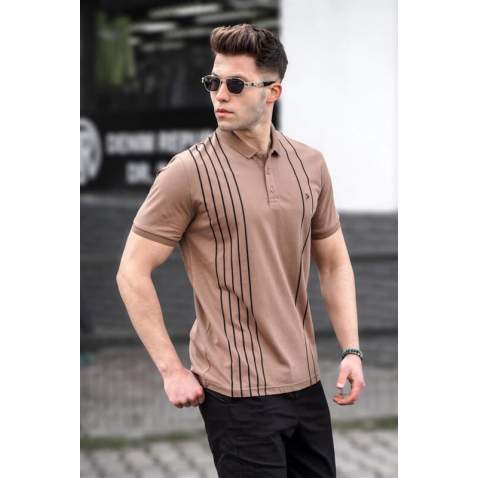 Men Brown Polo T-Shirt 5822 - Kahverengi