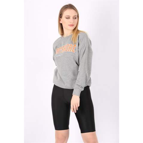 Mad Girls Grey Printed Sweatshirt MG767 - Gri