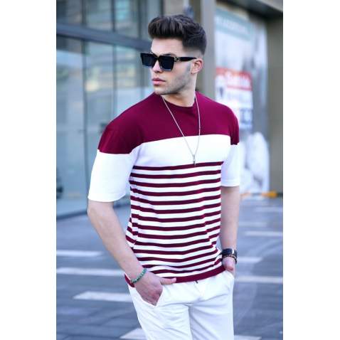 Madmext Men Maroon T-shirt 5681 - Bordo