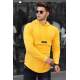 Madmext Yellow Pocket Detailed Hoodie 4693 - Sarı