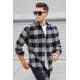 Madmext Men Plaid Smoke Gray Shirt 4664 - Gri