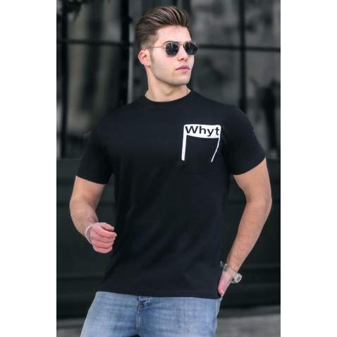 Madmext Black Printed T-shirt for Men 4959 - Siyah