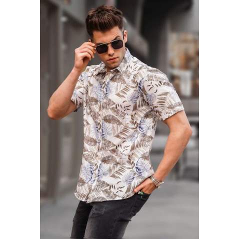 Men Brown Designed Shirt 5550 - Kahverengi